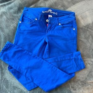 Royal blue skinny jeans